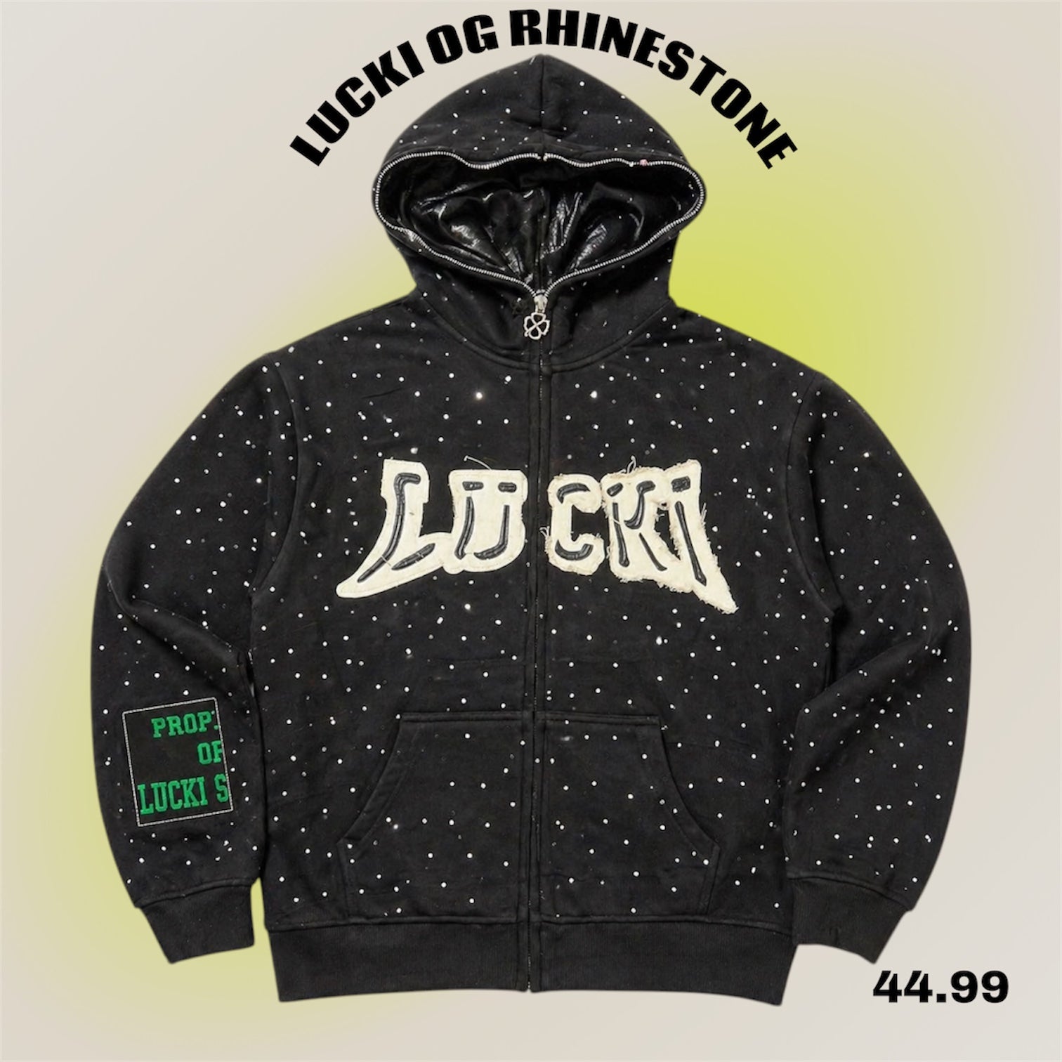 OG LUCKI VVS RHINESTONE FULL ZIP